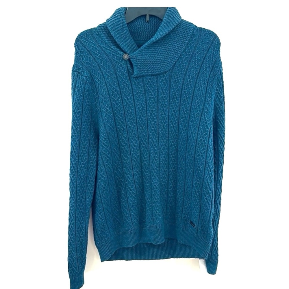 The Oobe Teal Cowl Neck‎ Sweater Knit Collegiate Grandpa-core Preppy MSRP $298